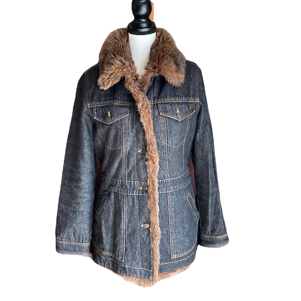 Marvin Richards Faux Fur Denim Jacket M